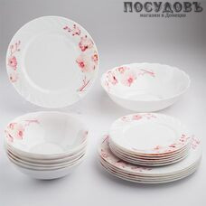 Teropal Орхидея 0019М/36SK сервиз столовый, стеклокерамика, Испания, в упаковке 19 пр.