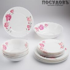 Teropal Боника 0019М/37SK сервиз столовый, стеклокерамика, Испания, в упаковке 19 пр.