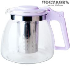 Alpenkok AK-5514/15A чайник заварочный с фильтром, стекло, 900 мл, цвет лавандовый