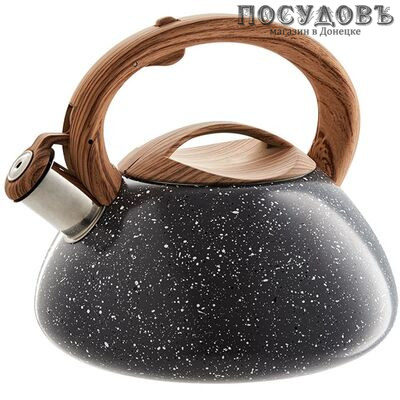 Alpenkok AK-514/1 чайник со свистком, 3 л, сталь нержавеющая, цвет: серый гранит