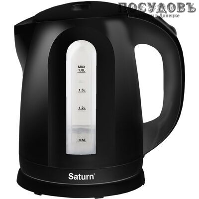 Saturn ST-EK8414 black электрочайник, 2200 Вт, 1800 мл, пластик термостойкий, черный