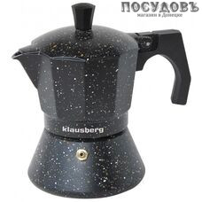 Klausberg KB-7159 гейзерная кофеварка, алюминий литой, 300 мл, цвет черный