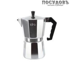 LARA LR06-73, гейзерная кофеварка, 425 мл, алюминий литой, пластиковая ручка, в упаковке 1 шт LARA LR06-73, гейзерная кофеварка, 425 мл, алюминий литой, пластиковая ручка, в упаковке 1 шт
