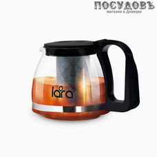 LARA LR06-07, чайник заварочный с фильтром, стекло жаропрочное, 700 мл, в подарочной упаковке 1 шт