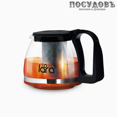 LARA LR06-07, чайник заварочный с фильтром, стекло жаропрочное, 700 мл, в подарочной упаковке 1 шт