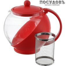 MAYER and BOCH 25739 красный, чайник заварочный с фильтром, 1 250 мл, стекло термостойкое, пластиковый корпус, в упаковке 1 шт