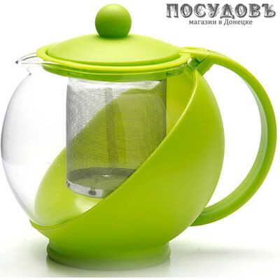MAYER n BOCH MB-25739-1  чайник заварочный с фильтром, стекло термостойкое, 1250 мл, цвет зеленый