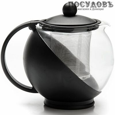 MAYER n BOCH MB-25739-3 чайник заварочный с фильтром, стекло термостойкое, 1250 мл, цвет черный