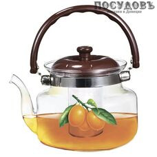 Webber ВЕ-5562/1 Апельсин, чайник заварочный с фильтром 1 000 мл, стекло закаленное, Россия, в упаковке 1 шт