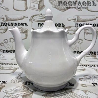 Добрушский фарфор "Романс" 6С0096Ф34 белый, чайник заварочный, 1 750 мл, фарфор, Беларусь 1 шт
