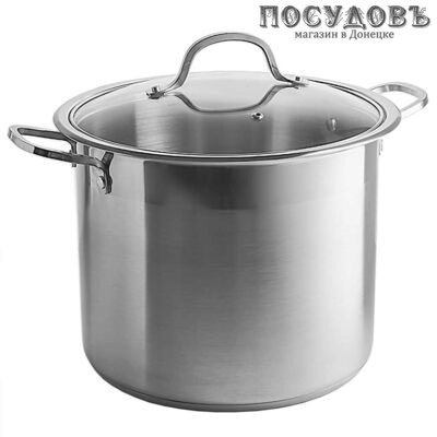 Webber BE-128- 8L кастрюля с крышкой 8,0 л, Ø220 мм, сталь нержавеющая, трехслойное дно