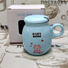 Кружка "Baby fashion" 2585 с крышк.с ложкой 380 мл в под. уп.