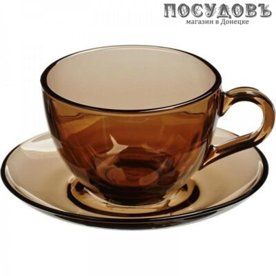 Чайный набор Pasabahce Basic Bronze 97948BZT чашка 215 мл и блюдце 137 мм 12 пр