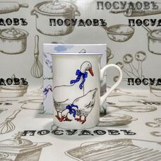 Керамическая кружка Коралл "Гуси" HW-053-013 300 мл в п/упаковке 1 шт