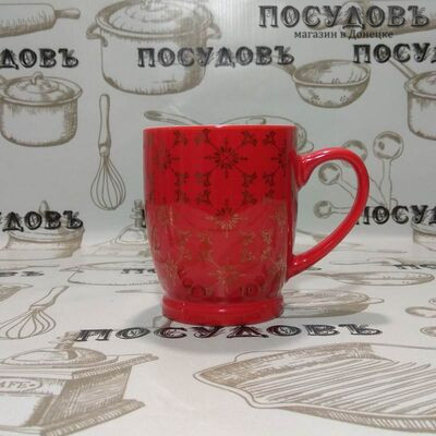 Керамическая кружка Коралл "Золото на красном" ZC02-AO34 320 мл 1 шт