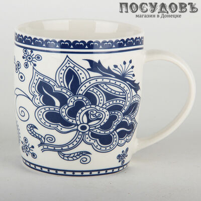 Фарфоровая кружка Коралл "Синий цветок" 1297-6 370 мл 1 шт