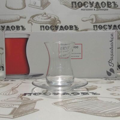Набор стаканов Pasabahce "Tea n Coffee" 96308/1071630 160 мл с блюдцами 12 предметов