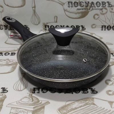 Литая алюминиевая сковорода Klausberg KB-7038 22 см с крышкой Greblon