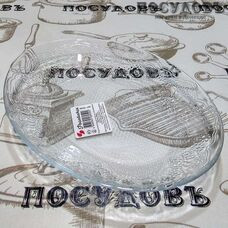 Овальная тарелка Pasabahce "Lacy" цвет прозрачный, 215×165 мм, упрочненное стекло 1 шт
