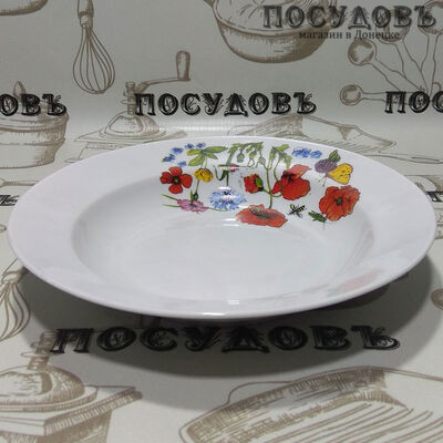 Глубокая тарелка Дулёвский фарфор "Гладкий край Цветущий луг" 73422 200 мм 360 мл 1 шт